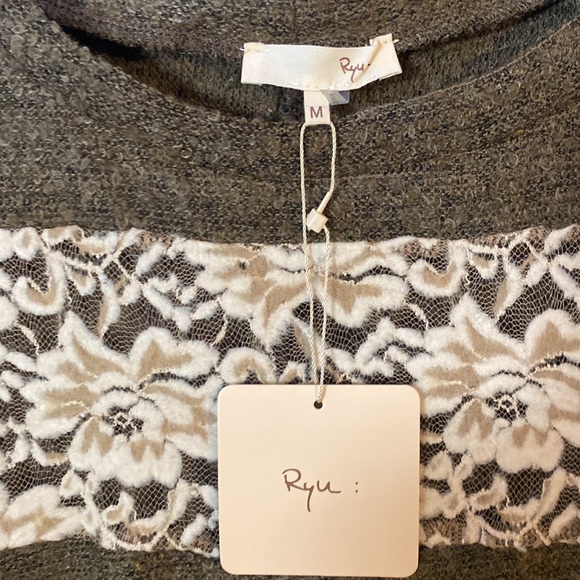 Women’s RYU Fringe&Lace Western Momma,Knit Top,inTaupe Brown ,Irish Cream - Picture 3 of 14